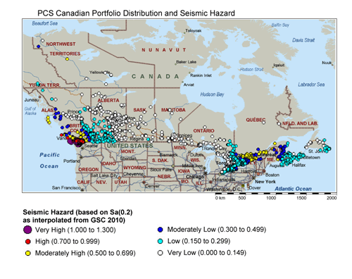 PCS Canadian Portfolio Distribution and Seismic Hazard PCS Canadian Portfolio Distribution and Seismic Hazard